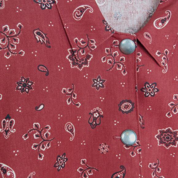 ORVIS Vintage Red Bandana Paisley Pattern Jacket Medium Retro Western Glam - Picture 5 of 7